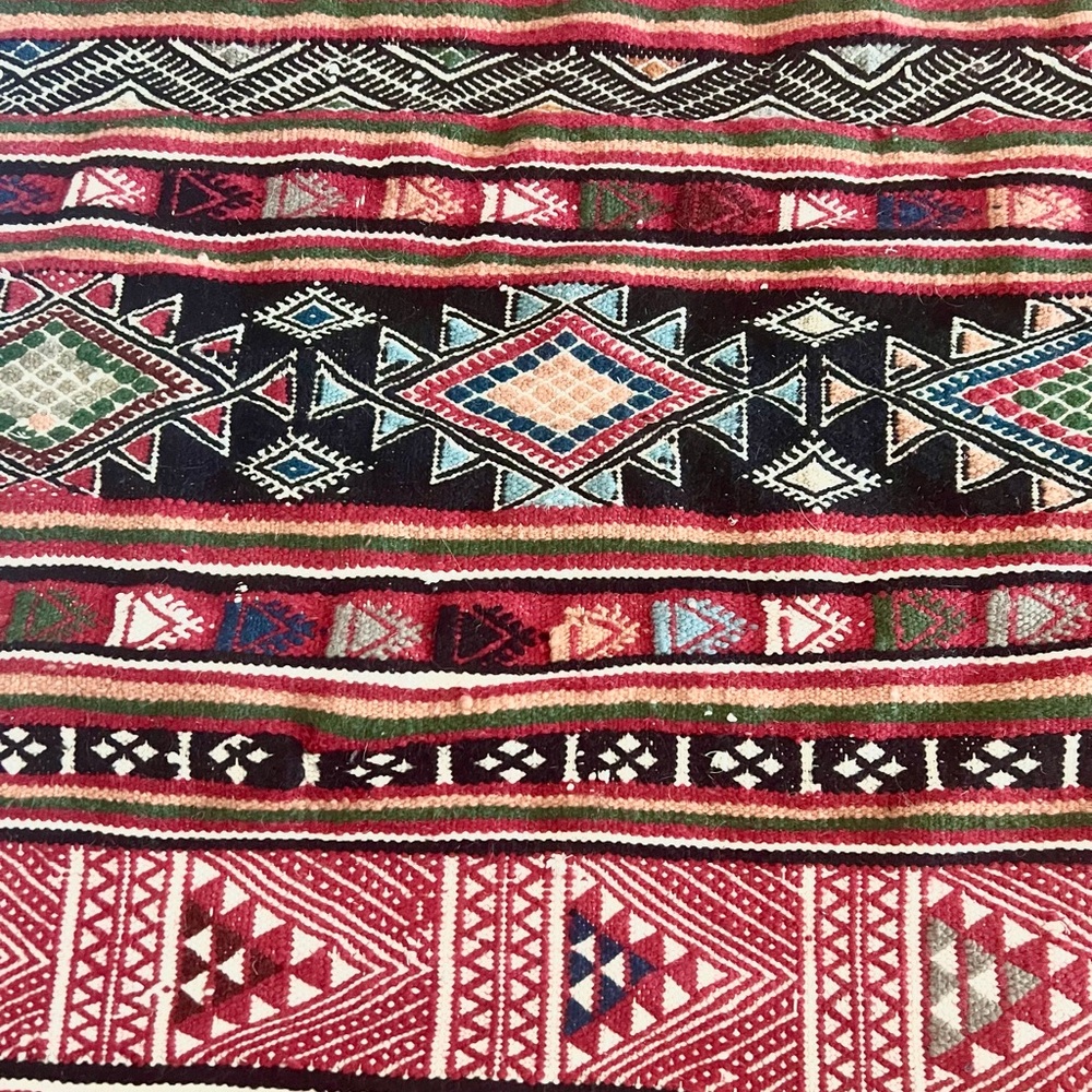 Handcrafted Multicolor Tribal Rug - Picture 6 of 6